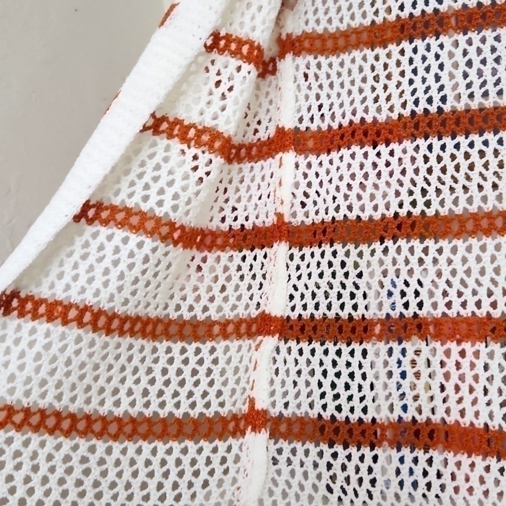 Crotchet Long line Cover Up Duster Photo's Medium Beach Cruise Vacation - Picture 5 of 11